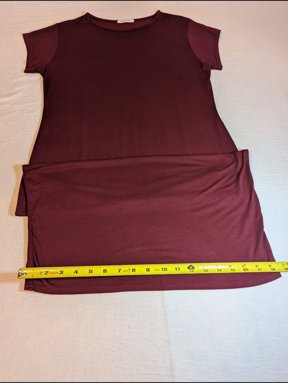 Natalia  Wine Short-Sleeve Midi Dress - Picture 9 of 9